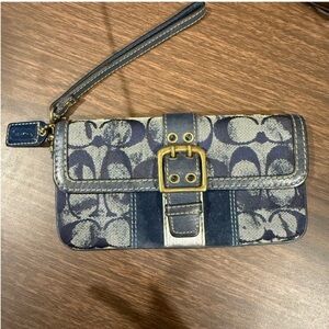 Coach Vintage Y2K Tie Dye‎ Navy Signature Wallet Wristlet